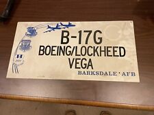 Original B-17 G B-17G Boeing Lockheed Vega Sign From Barksdale Air Force Base picture