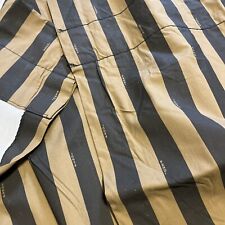 Pair Unused Fendi Black Brown Spell Out Stripe Rod Curtains Drapes 86x41 Fabric picture