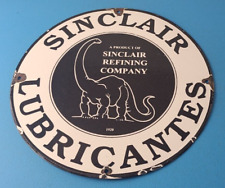 Vintage Sinclair Gasoline Porcelain Sign - Dino Motor Oil Gas Pump Plate Sign picture