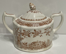 Furnivals Vintage Brown Quail Sugar Bowl and Lid 684771 Made in England 1913 picture