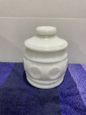 Vintage Wheaton Milk Glass Eagle Coin-Medallion Jar With Lid 5x4 Clean picture