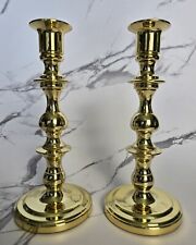Set of 2 Vintage Heavy Baldwin Solid Brass Candlesticks 7 3/4