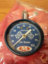Vintage Meiser 1018 Accu-Gage Precision 100 psi Tire Gauge Blue Checkered Flag picture