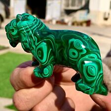 181G Rare Natural Malachite quartz hand Carved Crystal lion Healing picture