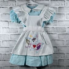 Vintage Disney Wear 1990s Alice In Wonderland Blue Apron Dress RARE Size 4 picture