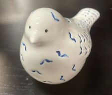 Eccolo Small blue white ceramic round bird ceramic house table decoration picture