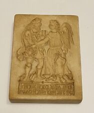 RARE GERMAN CERAMIC Springerle Butter Cookie Stamp Press Mold Angel picture