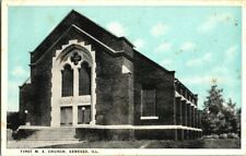 1918. FIRST M.E. CHURCH. GENESEO, ILL. POSTCARD t4 picture