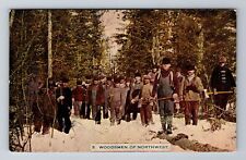 Landscape -Lumberjacks of Northwest, Antique Vintage Souvenir Postcard picture