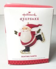 Hallmark Keepsake Skating Santa Ornament Red White Christmas 2013 picture