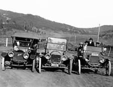 1918 Three Automobiles, Lewistown, Montana Vintage Photo 8.5