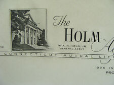 orig 1940s Printing ex. PHOTOGRAVURE Letterhead: THE HOLM AGENCY providence rh picture
