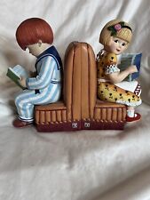 Mary Engelbreit Vintage 2009 Set Of Book Ends Girl & Boy Reading Enesco Rare picture