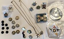 Vintage Masonic Pins Stickers & Jewelry Lot picture