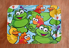 Vintage 1980s Metal Folding Tray Frogs Fish Ducks picture