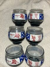 Set Of 6 Apollo 11 First Man on The Moon 1969 Souvenir Glasses Libbey Low Ball picture