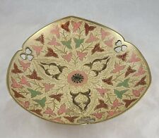 Vintage Cloisonne Triangle Pedestal Bowl picture