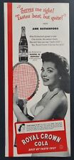 1945 Ann Rutherford Playing Tennis Photo Royal Crown Cola Soda Vintage Print Ad  picture