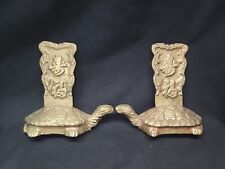 Brass turtle bookends Asian decor 1950s made in Korea #5327 picture
