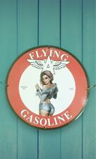 RARE FLYING A GASOLINE PINUP BABE PORCELAIN GAS OIL SERVICE MANCAVE GARAGE SIGN picture