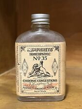 antique medicine bottle Humphrey’s Homeopathic No. 35 w/ paper label and cap picture