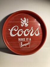 RARE Vintage Coors “Make It A Banquet” Beer Serving Tray 11” Metal Red 2007 picture