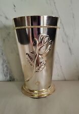 Vintage Teleflora Vase with Large Embossed Rose Gold Toned picture