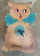 Antique Rare Helmut Kammerer German Child Cuckoo Clock Germany Cat With bow picture