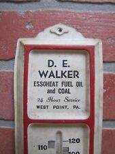 D E WALKER ESSO HEAT FUEL OIL & COAL WEST POINT PA Old Advertising Thermometer picture
