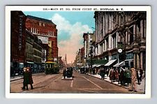 Buffalo NY-New York, Main Street, Business District, Antique Vintage Postcard picture