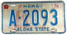 Vintage Hawaii 1976 License Plate Auto Man Cave Garage Pub Wall Decor Collector picture
