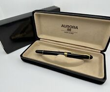 Aurora 88 Small 810 Black Resin Gold Plated Fountain Pen 14K Gold Nib picture