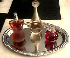 NEW OVAL VANITY TRAY PARFUM PERFUME DISPLAY FOR YOUR BEDROOM DRESSER METAL picture