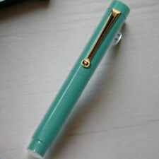 Eboya Tan-Pen Ebonite 14K Fountain Pen Kingfisher Jade Green F Nib NEW picture