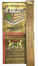 Rare Hotel Lembke Valparaiso Indiana Advertising Matchbook 1930s Diamond Match  picture