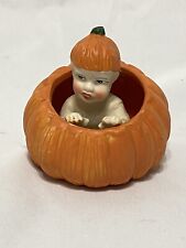 K's Collection 3” Baby in pumpkin ceramic decor Halloween Fall Figurine Statue picture