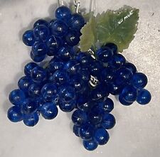 5 Vintage MCM Decor Miniature Lucite Acrylic Grape Clusters: Blue picture