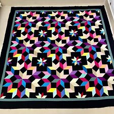 Handmade Cosmic Jewels Patchwork KING SIZE Quilt top/topper Sew/Quilting craft picture