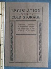 1911 Legislation Affecting Cold Storage Board of Health Proposals 24-pg Booklet picture