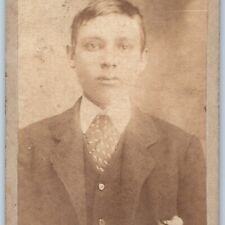 c1870s Indianapolis, IN Young Man CDV Photo Frank Pickerill New York Gallery H38 picture