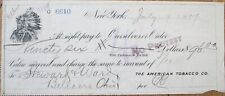 American Tobacco Company 1909 Bank Check, Native American Vignette, Tobacciana picture