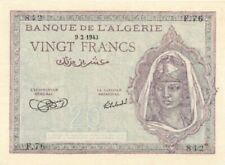 Algeria - 20 Francs - P-92 - 1943 dated Foreign Paper Money - Paper Money - Fore picture