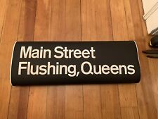 R21 NY NYC SUBWAY VINTAGE ROLL SIGN MAIN STREET FLUSHING QUEENS ROOSEVELT AVENUE picture