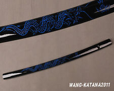 Handmade Blue Dragon Lacquered Saya Sheath Scabbard for Japanese Katana Sword  picture