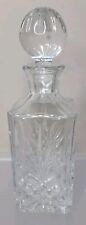 Vintage Cut Exquisite Crystal Starburst Pattern Whiskey Decanter & Round Stopper picture