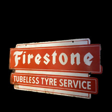 PORCELAIN ENAMEL FIRESTONE SIGN 36 INCHES DOUBLE SIDED picture