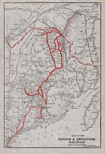 1924 Antique Bangor & Aroostook Railroad Map Vintage Maine Railway Map 1706 picture