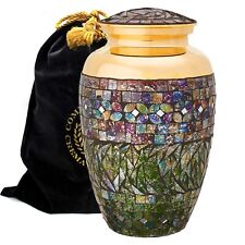 Gold Cracked Glass Cremation Urn, Cremation Urns Adult, Urns for Human Ashes picture