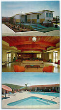 c1960's Mission View Oceanside CA Multiview Pool Interior Fold-Out Postcard picture