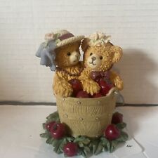 Bainbridge Bears Collection Bucket With Apples Beatrice Victoria Decor Figurines picture